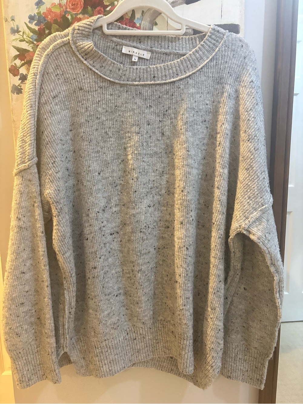 Miracle Light Grey Speckled Crewneck Sweater